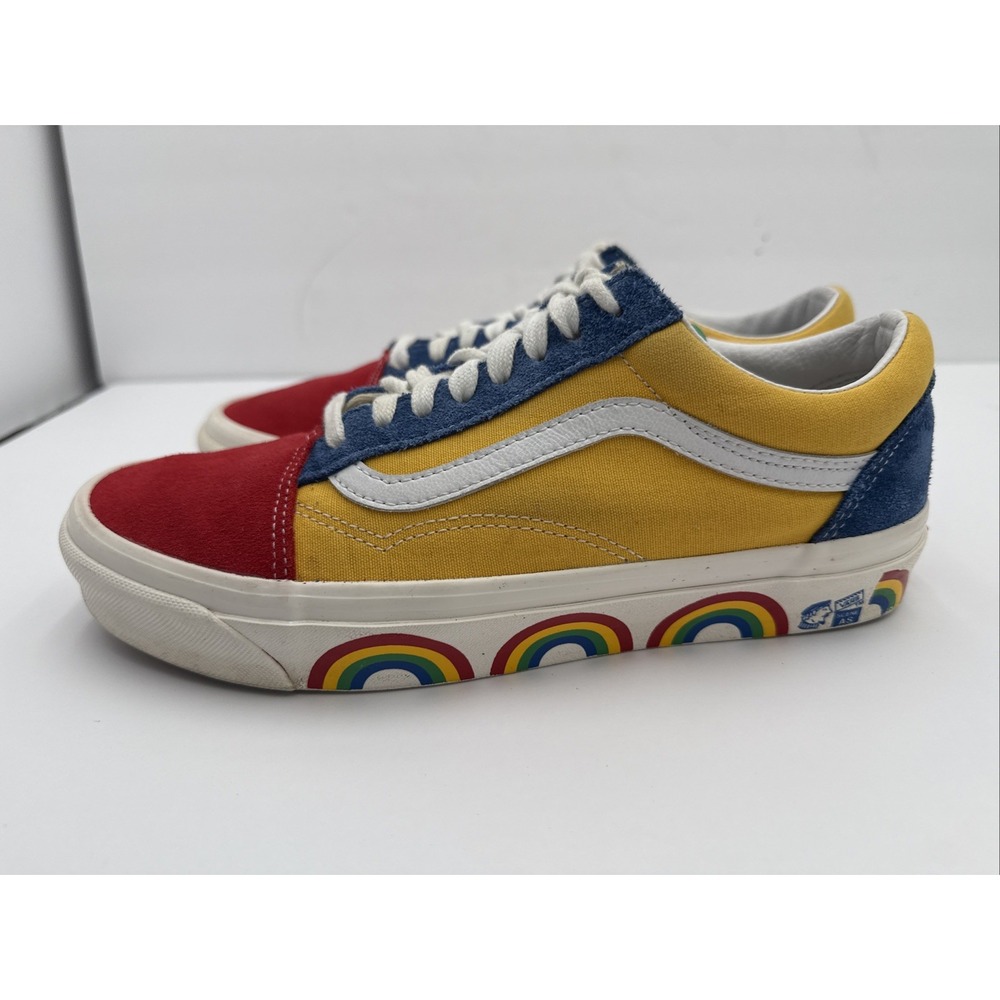 VANS 36 Size 8 Men's 9 1/2 Womens Old School Lace Up Sneakers Shoe Rainbow Pride